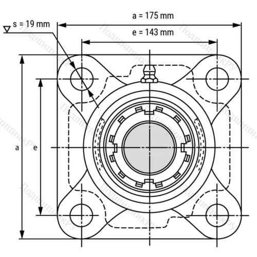 Подшипниковый узел UKF 212+H 2312 - Вал: 55 мм от производителя  LPZ Подшипниковый узел UKF 212+H 2312 - Вал: 55 мм от производителя  LPZ