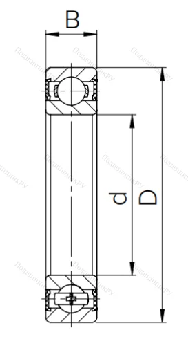 Шариковый однорядный подшипник 1000809 2RS (61809 2RS) в Тюмени