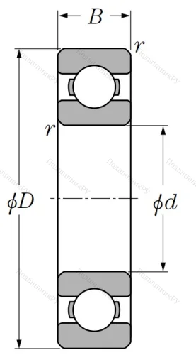Шариковый однорядный подшипник 6-50305 А1Е (6305 N) в Тюмени