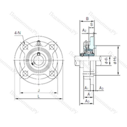 Подшипниковый узел шариковый радиальный UCFCX 18 от производителя  NACHI Подшипниковый узел шариковый радиальный UCFCX 18 от производителя  NACHI