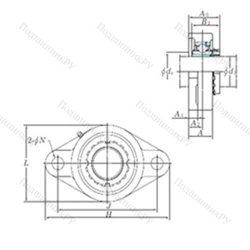 Подшипниковый узел шариковый радиальный UKFLX 10