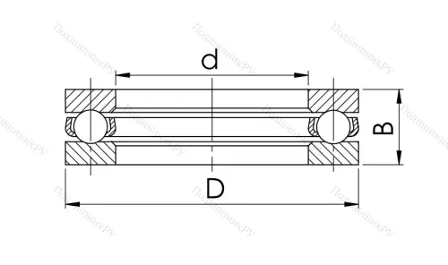 Упорный шариковый подшипник 8107 (51107) в Тюмени Упорный шариковый подшипник 8107 (51107) в Тюмени