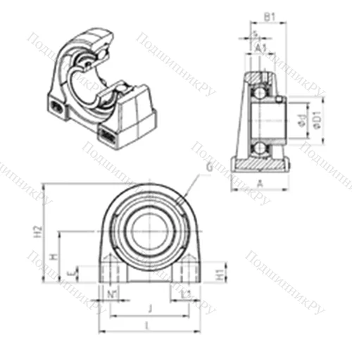 Подшипниковый узел шариковый радиальный USPG 202