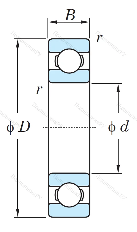 Однорядный шариковый подшипник 6213 CM