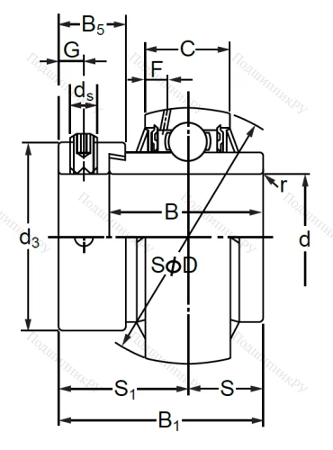 Корпусный подшипник UEL 212 в Тюмени