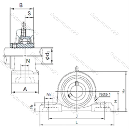 Подшипниковый узел шариковый радиальный UCPX 18 от производителя  NACHI Подшипниковый узел шариковый радиальный UCPX 18 от производителя  NACHI
