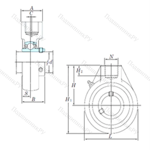 Подшипниковый узел шариковый радиальный UCHA 209
