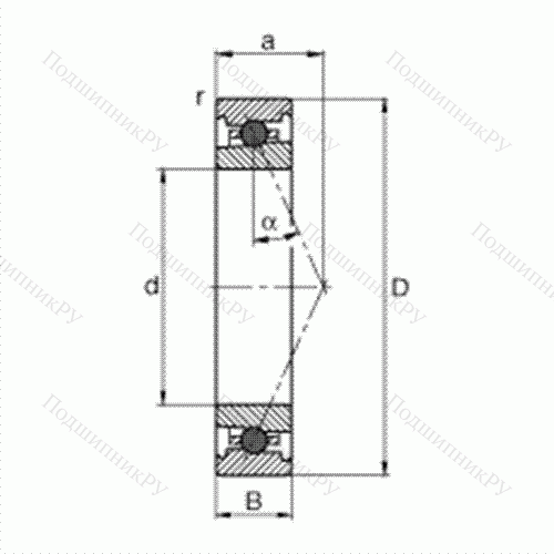 Подшипник шпиндельный HC 7018-E-T-P 4S от производителя  FAG Подшипник шпиндельный HC 7018-E-T-P 4S от производителя  FAG