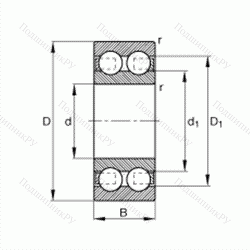 Подшипник шариковый радиальный 4200-B-TVH от производителя  FAG Подшипник шариковый радиальный 4200-B-TVH от производителя  FAG
