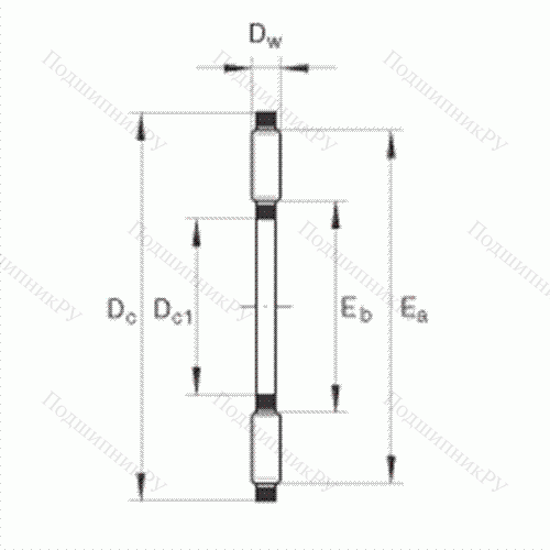 Подшипник роликовый упорный игольчатый TC 1018 от производителя  INA Подшипник роликовый упорный игольчатый TC 1018 от производителя  INA