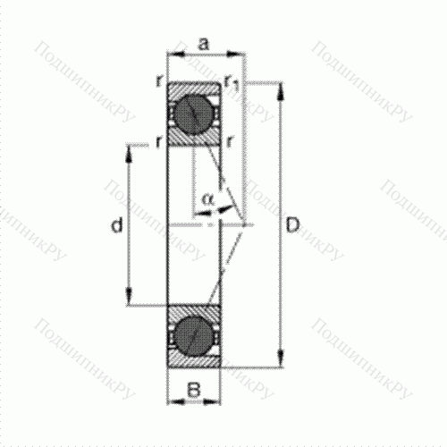 Подшипник шпиндельный HCB 7018-E-T-P 4S от производителя  FAG Подшипник шпиндельный HCB 7018-E-T-P 4S от производителя  FAG