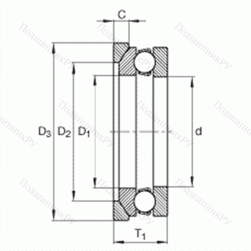 Подшипник шариковый упорный 4104-AW от производителя  INA Подшипник шариковый упорный 4104-AW от производителя  INA