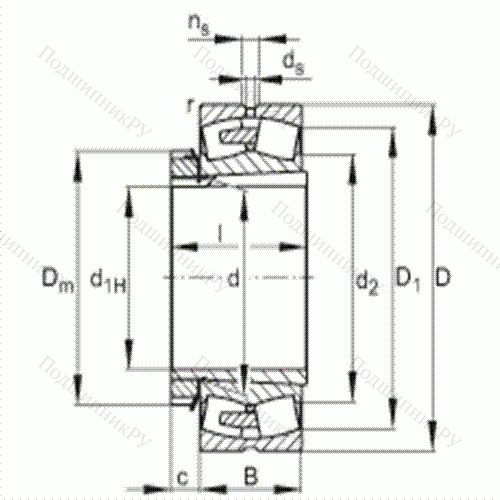 Подшипник роликовый самоустанавливающийся 23160-E 1A-K-MB 1 + H 3160 от производителя  FAG Подшипник роликовый самоустанавливающийся 23160-E 1A-K-MB 1 + H 3160 от производителя  FAG