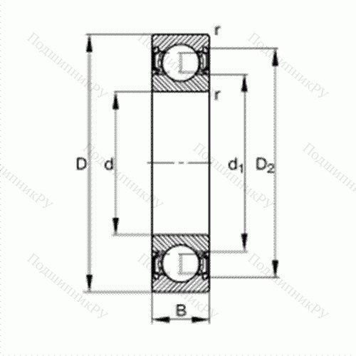 Подшипник шариковый радиальный S 6209-2RSR от производителя  FAG Подшипник шариковый радиальный S 6209-2RSR от производителя  FAG