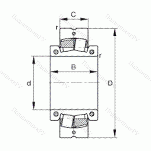 Подшипник роликовый самоустанавливающийся раздельный 222SM 180-MA от производителя  FAG Подшипник роликовый самоустанавливающийся раздельный 222SM 180-MA от производителя  FAG