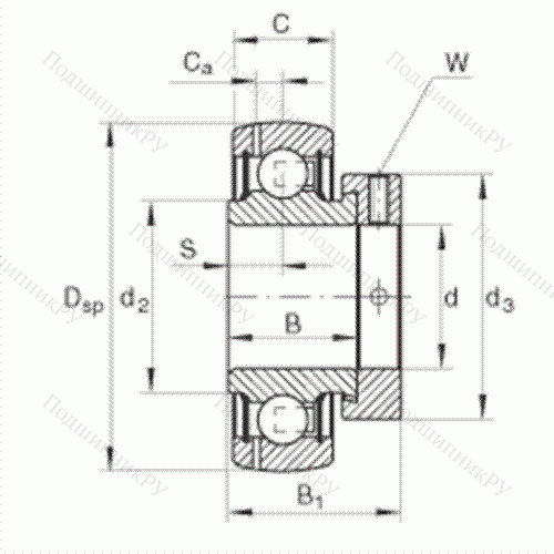 Подшипник шариковый закрепляемый GRAE 45-NPP-B от производителя  INA Подшипник шариковый закрепляемый GRAE 45-NPP-B от производителя  INA