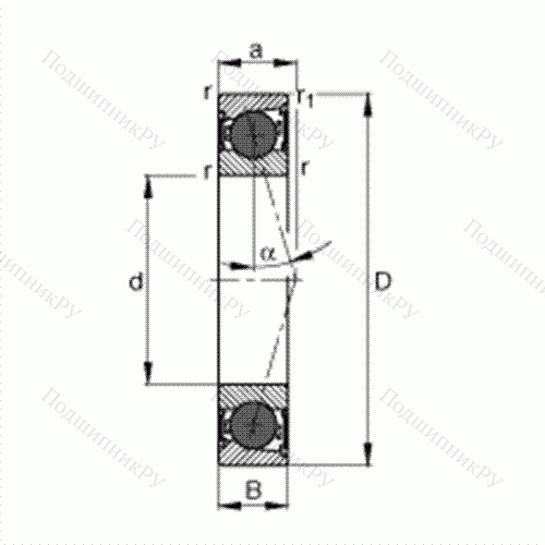 Подшипник шпиндельный HCB 7018-C-2RSD-T-P 4S от производителя  FAG Подшипник шпиндельный HCB 7018-C-2RSD-T-P 4S от производителя  FAG