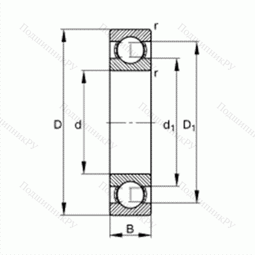 Подшипник шариковый радиальный 61811-Y от производителя  FAG Подшипник шариковый радиальный 61811-Y от производителя  FAG