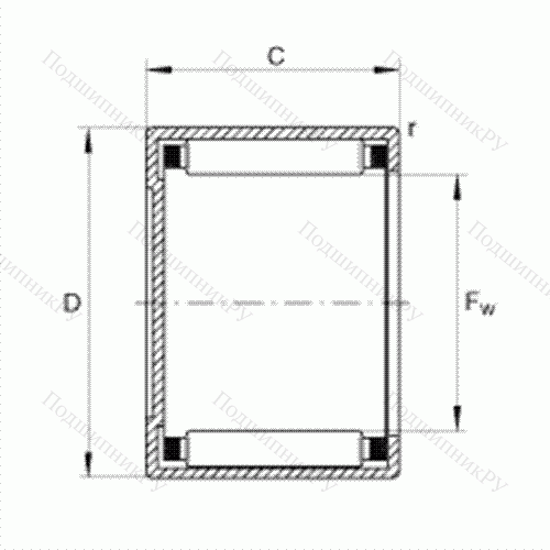 Подшипник роликовый игольчатый с одним наружным штампованным кольцом, закрытым с одной стороны BCE 126
